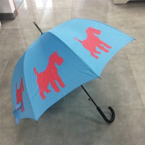 Premium Rain Umbrella With Unique Pet Designs Red/Blue Schnauzer straight Umbrella